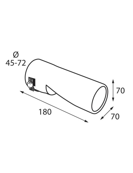 Terminale scarico universale inox singolo TS 70 45 72mm