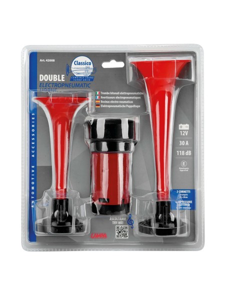Trombe bitonali elettropneumatiche auto 12V diametro 66mm