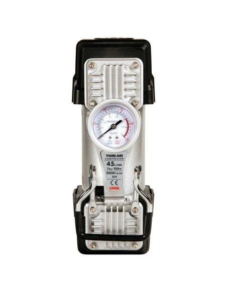 Twin Air Kit compressore bicilindrico 12V 200W 7 bar con manometro e luce a