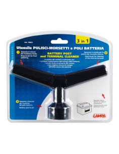 Utensile pulisci poli morsetti batteria 3 in 1