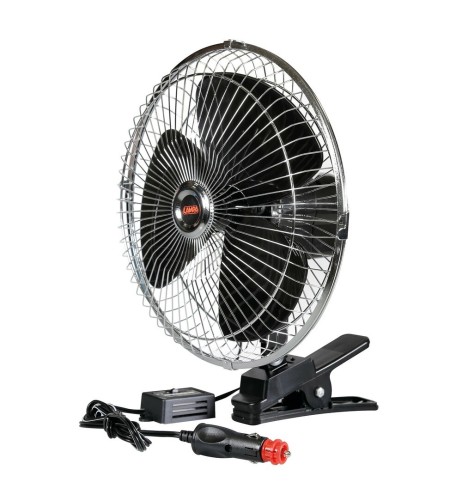 Ventilatore oscillante 24V diametro 25cm con pinza 2 velocita 