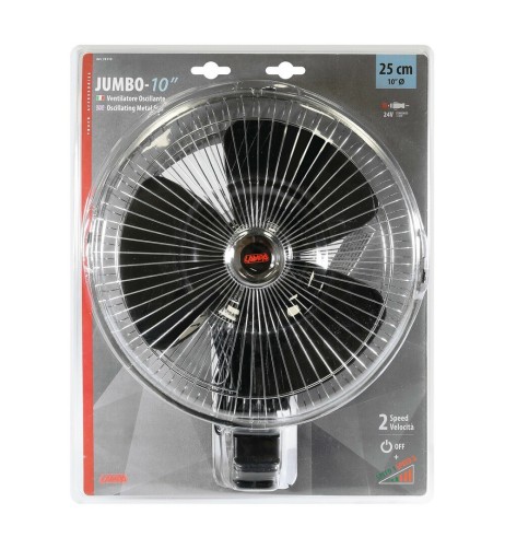 Ventilatore oscillante 24V diametro 25cm con pinza 2 velocita 