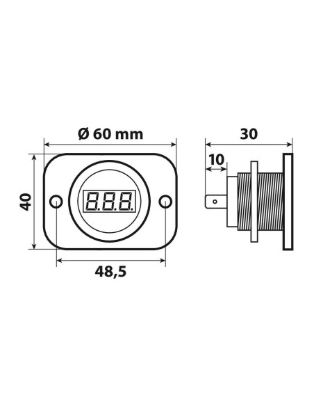 Voltmetro digitale 6 30V montaggio ad incasso