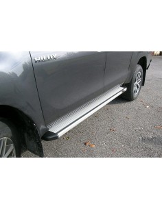 Pedane laterali STD squadrate alluminio Toyota Hilux doppia cabina dal 2016