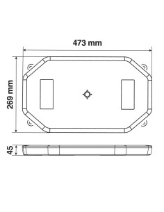 Barra lampeggiante arancio multifunzione a 64 led 10 30V base magnetica 2