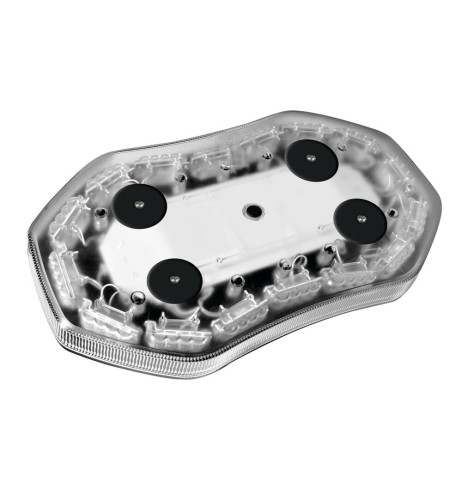 Barra lampeggiante arancio multifunzione a 64 led 10 30V base magnetica