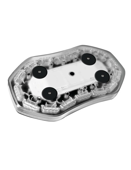 Barra lampeggiante arancio multifunzione a 64 led 10 30V base magnetica