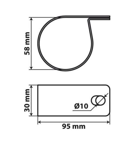 S1 Staffa portafari in acciaio inox per tubo 60mm