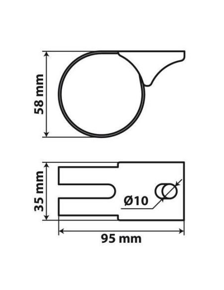 S2 Staffa portafari in acciaio inox per tubo 60mm