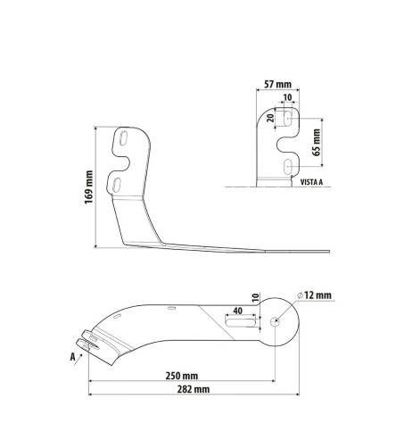 Staffa inox per antenna CB attacco visiera parasole per Ford F Max dal 2018