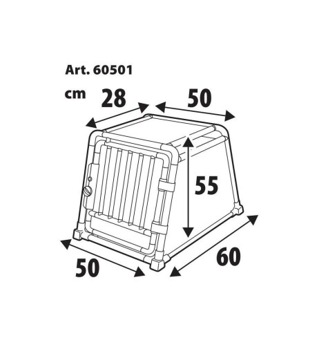 Trasportino animali in lega di alluminio Type 1 50x60xH55cm