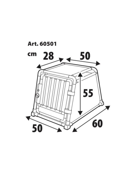 Trasportino animali in lega di alluminio Type 1 50x60xH55cm