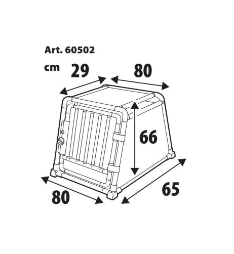 Trasportino animali in lega di alluminio Type 2 80x65xH66cm