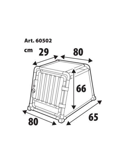 Trasportino animali in lega di alluminio Type 2 80x65xH66cm