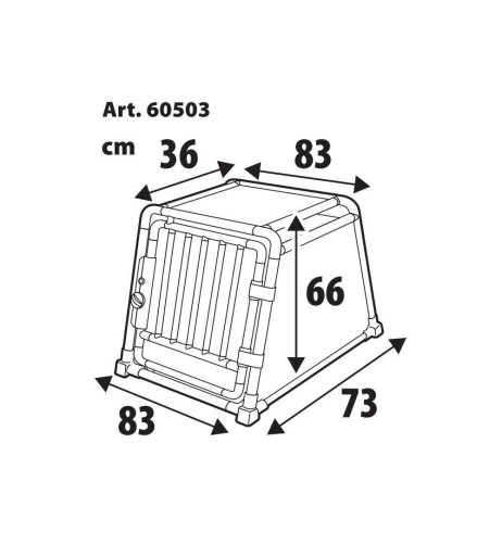 Trasportino animali in lega di alluminio Type 3 83x73xH66cm