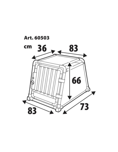 Trasportino animali in lega di alluminio Type 3 83x73xH66cm