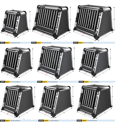 Trasportino animali in lega di alluminio Type 3 83x73xH66cm