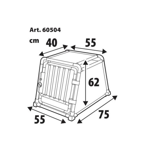 Trasportino animali in lega di alluminio Type 4 55x75xH62cm