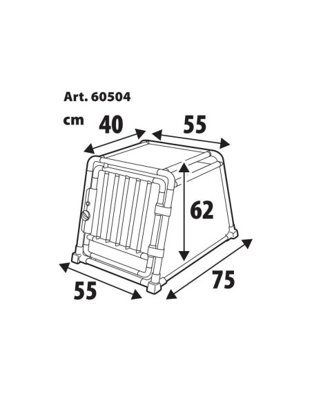 Trasportino animali in lega di alluminio Type 4 55x75xH62cm