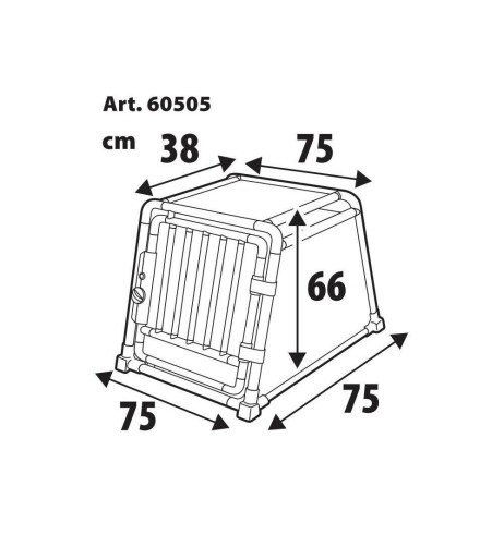 Trasportino animali in lega di alluminio Type 5 75x75xH66cm
