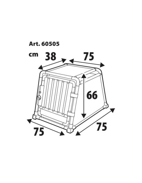 Trasportino animali in lega di alluminio Type 5 75x75xH66cm