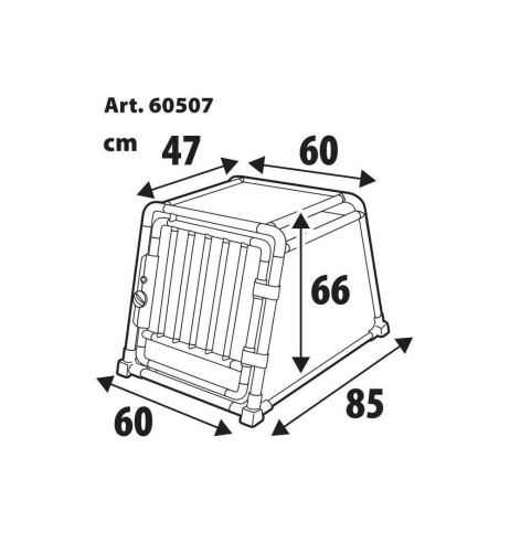 Trasportino animali in lega di alluminio Type 7 60x85xH86cm
