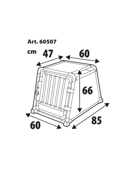 Trasportino animali in lega di alluminio Type 7 60x85xH86cm
