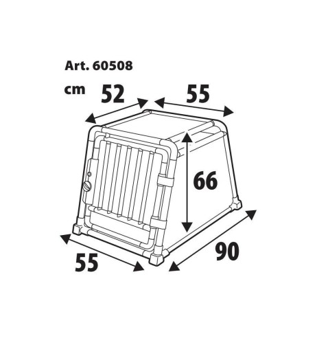 Trasportino animali in lega di alluminio Type 8 55x90xH66cm