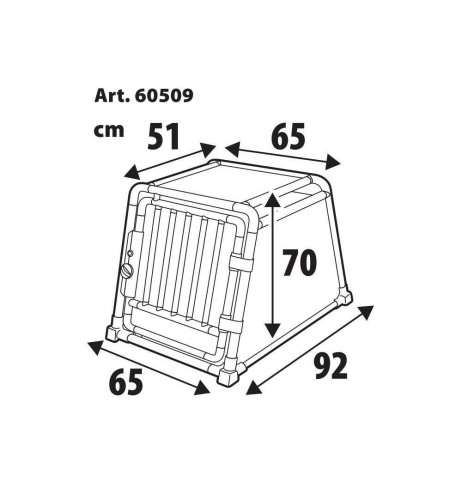 Trasportino animali in lega di alluminio Type 9 65x92xH70cm