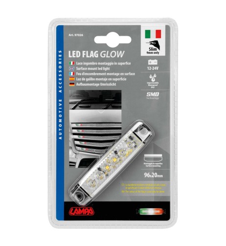 Luce ingombro a 6 Led montaggio in superficie 12 24V Italia