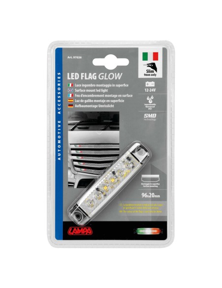 Luce ingombro a 6 Led montaggio in superficie 12 24V Italia