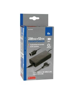 Trasformatore con presa accendisigari 220V 12V 6A 2