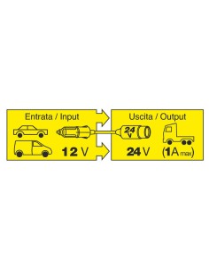Trasformatore con presa accendisigari 12V 24V max 1A 2