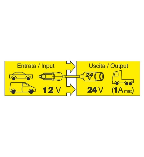 Trasformatore con presa accendisigari 12V 24V max 1A
