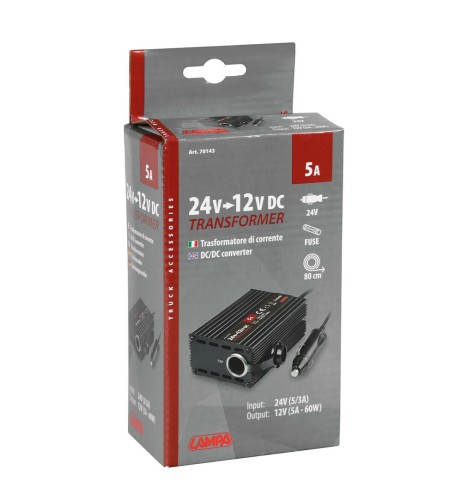 Trasformatore con presa accendisigari 24V 12V
