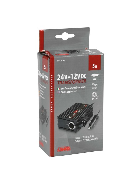 Trasformatore con presa accendisigari 24V 12V