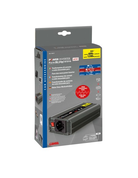 Power Inverter 600 1200W trasformatore a onda sinusoidale pura 12V 230V