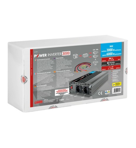 Inverter trasformatore di corrente 24V 230V 3000W USB