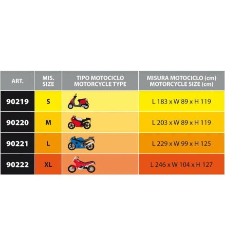 Coprimoto in PEVA impermeabile taglia L L229xW99xH125