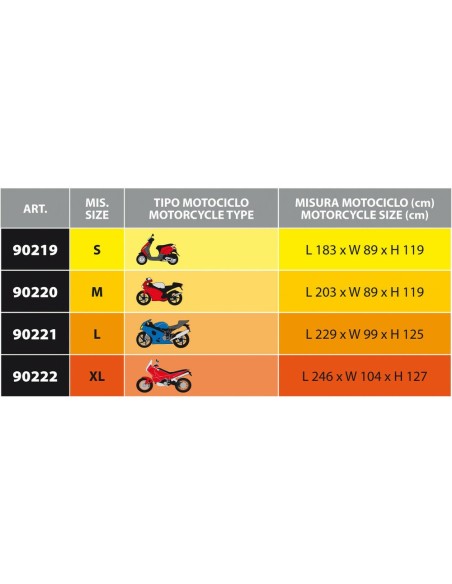 Coprimoto in PEVA impermeabile taglia L L229xW99xH125