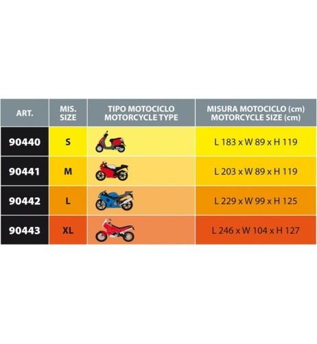 Coprimoto Coverlux impermeabile taglia S 183x119x89cm