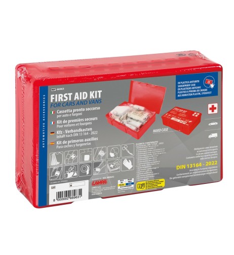 Cassetta kit pronto soccorso omologata auto e furgoni DIN 13164