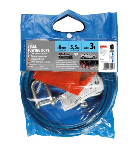 Cavo traino emergenza in acciaio 3 5mt 3000kg