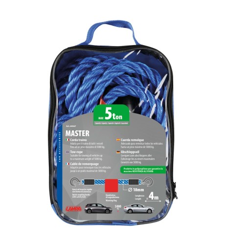 Cavo traino emergenza auto furgone camper 4mt 5000 kg 