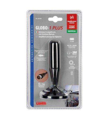 Antenna TV amplificata con ricezione digitale 26dB 130mm 12 24V