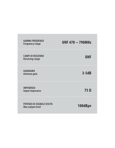 Antenna TV con ricezione digitale 3 5dB 130mm 2