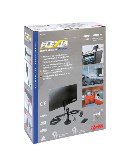 Antenna TV da viaggio ricezione digitale terrestre 12 24V auto camion campe