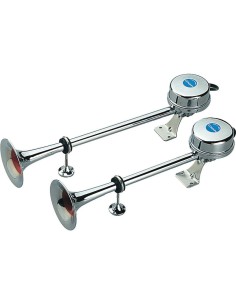 Coppia trombe elettromagnetiche 12V in acciaio inox 40 47cm 121dB