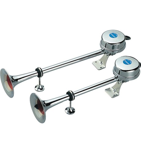 Coppia trombe elettromagnetiche 12V in acciaio inox 40 47cm 121dB
