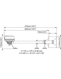 Coppia trombe elettromagnetiche 12V in acciaio inox 40 47cm 121dB 2